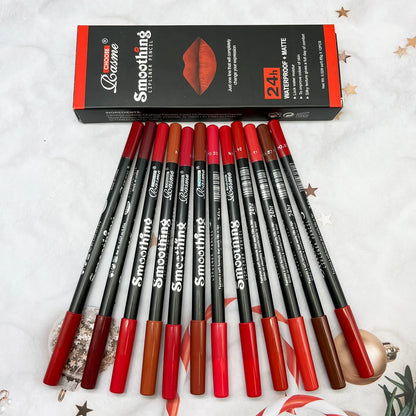 Ensemble de 12 crayon à lèvres professionnel et brillant à lèvres mat pour femmes Cadeaux de la Saint-Valentin
