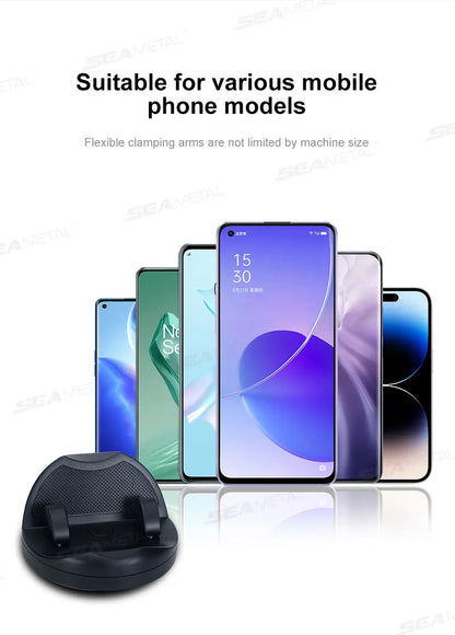 SEAMETAL Head-Up Car Phone Mount Flexible Rotation Phone Holder Stable Anti-Slip Rubber Smartphone Support Universal for 4-7 in