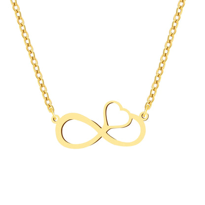 Colliers en acier inoxydable avec pendentif en forme de cœur et symbole de l'infini pour femmes, bijoux tendance, cadeaux de fête, nouveauté 2025.