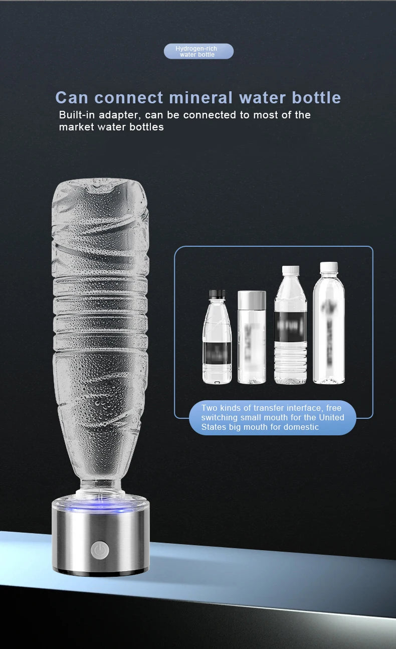 YenvQee 2025 Nouveau corps en verre SPE/PEM Bouteille de générateur d'eau électrolytique alcaline riche en hydrogène