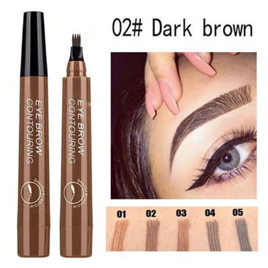 5 Couleurs Crayon à Sourcils Imperméable 4 Fourche Pointe Sourcil Tatouage Longue Durée Naturel Foncé Brun.