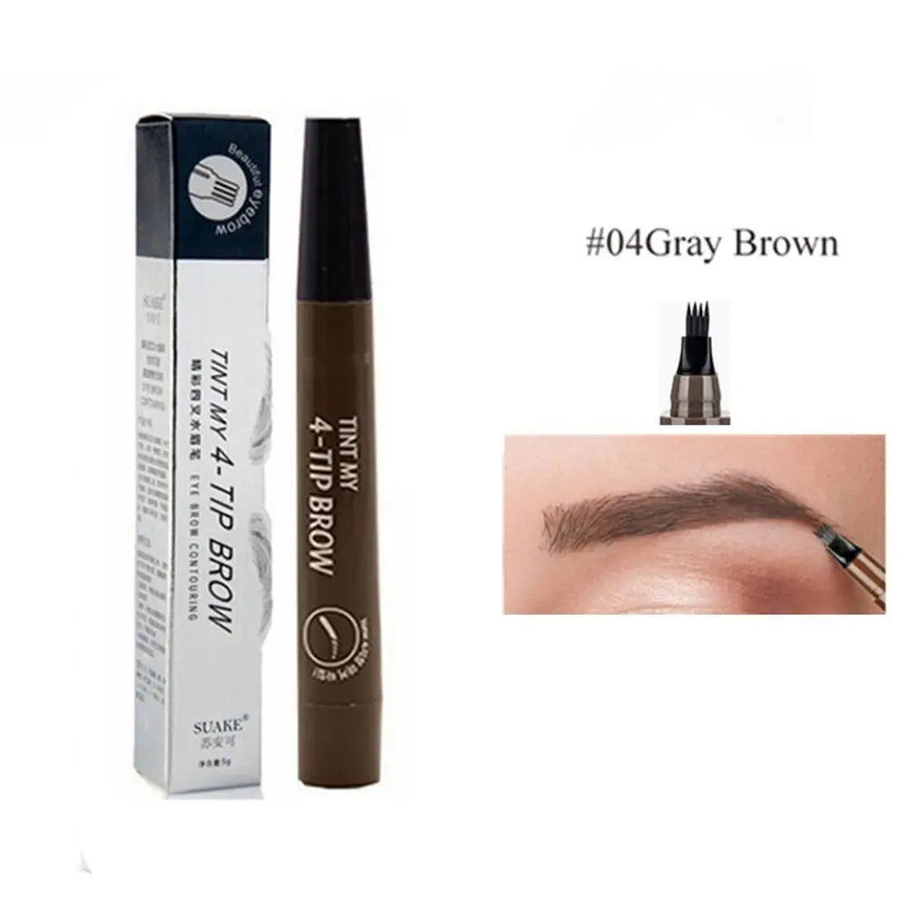 5 Couleurs Crayon à Sourcils Imperméable 4 Fourche Pointe Sourcil Tatouage Longue Durée Naturel Foncé Brun.