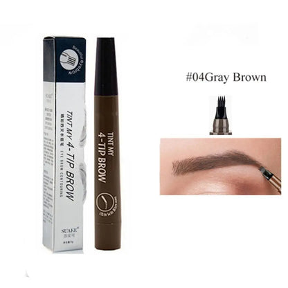 5 Couleurs Crayon à Sourcils Imperméable 4 Fourche Pointe Sourcil Tatouage Longue Durée Naturel Foncé Brun.