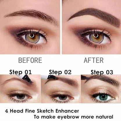 5 Couleurs Crayon à Sourcils Imperméable 4 Fourche Pointe Sourcil Tatouage Longue Durée Naturel Foncé Brun.