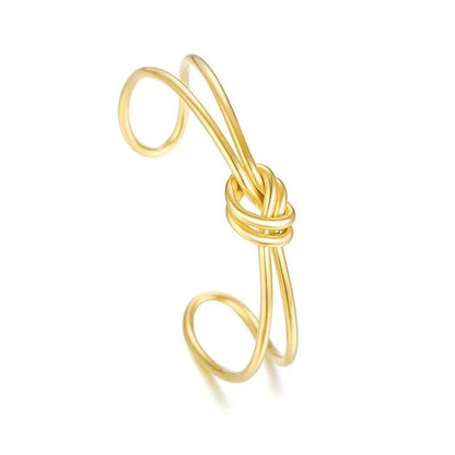 Bracelet Jonc Ouvrable pour Femme – Acier Inoxydable Doré, Style Creux Élégant