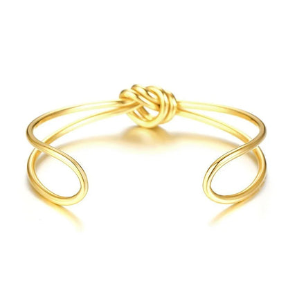 Bracelet Jonc Ouvrable pour Femme – Acier Inoxydable Doré, Style Creux Élégant