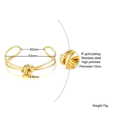 Bracelet Jonc Ouvrable pour Femme – Acier Inoxydable Doré, Style Creux Élégant