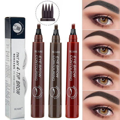 5 Couleurs Crayon à Sourcils Imperméable 4 Fourche Pointe Sourcil Tatouage Longue Durée Naturel Foncé Brun.