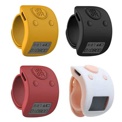 Mini numérique LCD électronique anneau de doigt compteur à main compteur de prière à 9 chiffres compteurs rechargeables Clicker cadeau