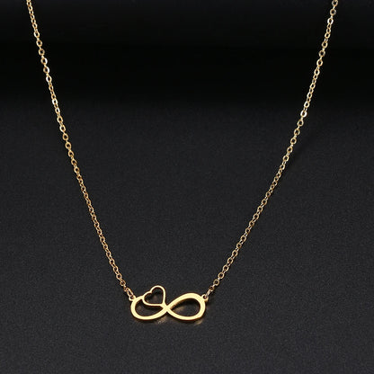 Colliers en acier inoxydable avec pendentif en forme de cœur et symbole de l'infini pour femmes, bijoux tendance, cadeaux de fête, nouveauté 2025.