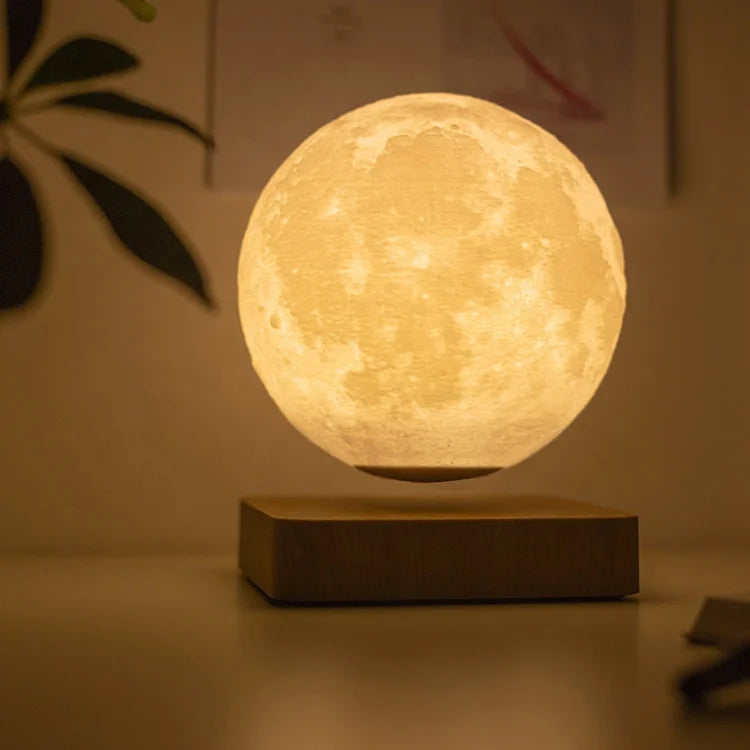 Télécommande de lévitation magnétique 3 couleurs 14cm Impression 3D Rechargeable Veilleuse Lune