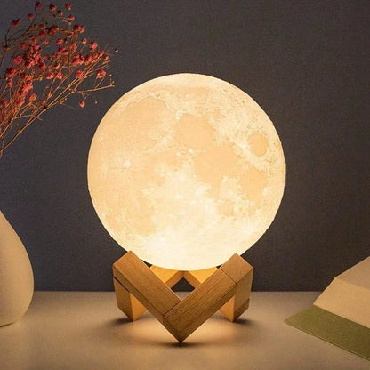8CM LED Veilleuse 3D Print Moon Lamp Bedroom Decor MoonLight for Kids Gifts Decorations Creative Bedside Atmosphere Lighting