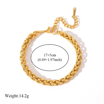 EILIECK Bracelet Torsadé en Acier Inoxydable 316L – Plaqué Or 18K, Étanche & Tendance Femme