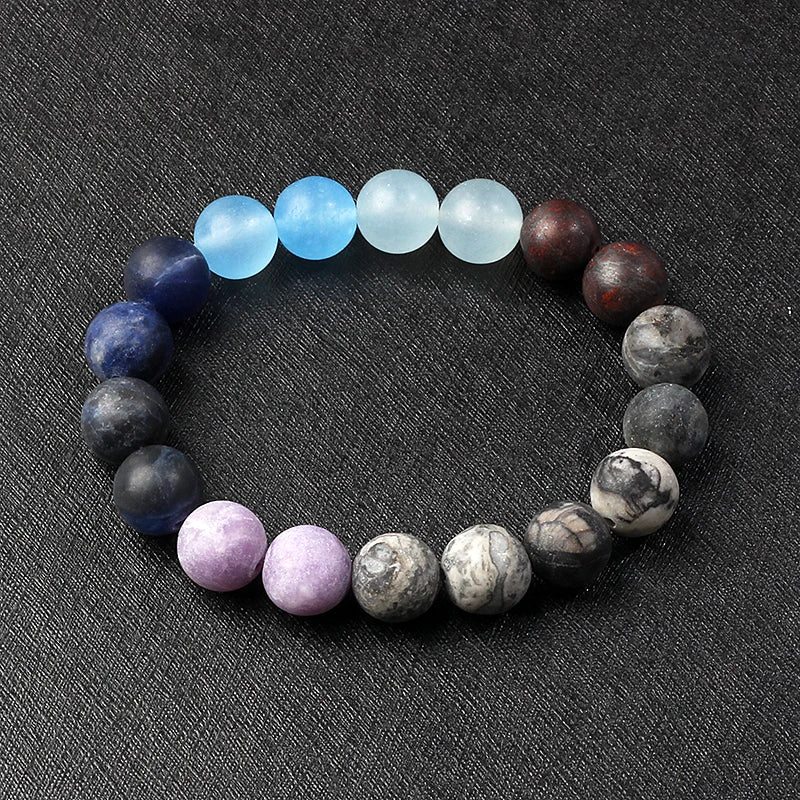 🌌 Bracelet Galaxie – 8 Planètes du Système Solaire & Étoile Gardienne