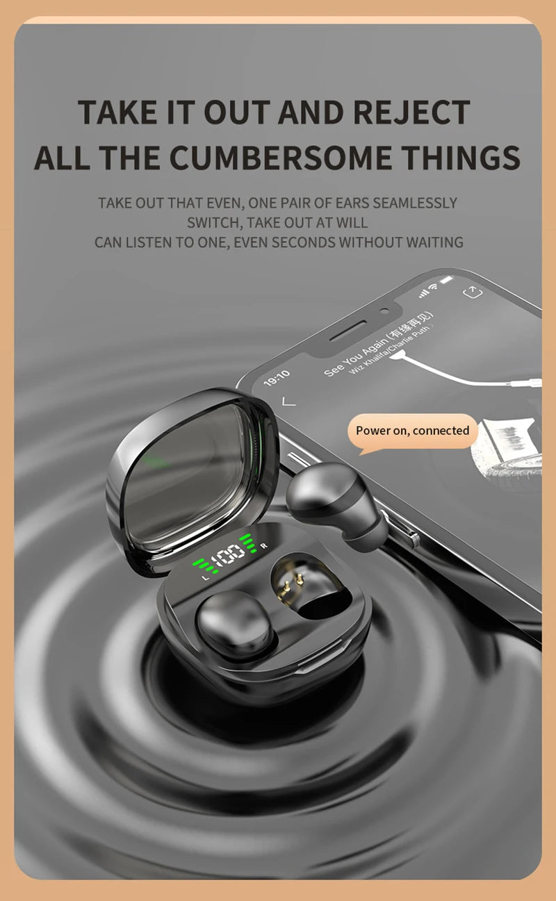 Xiaomi Mini sans fil Bluetooth 5.3 Casque Petits écouteurs Sommeil Travail Musique Sports Invisible HD HIFI Basse Qualité sonore Écouteurs