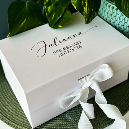 Coffret cadeau personnalisé à rabat magnétique pliable avec ruban