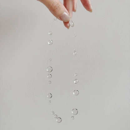Collier et boucles d'oreilles en forme de goutte d'eau transparente, minimaliste