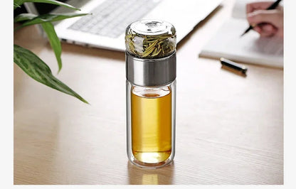 430ml Glass Tea Infuser Bottle Tea Flood Cup.