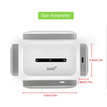 4G LTE Mobile WiFi Router 3000mAh 150Mbps Wireless Internet Router with SIM Card Slot Modem Router for Home Office Car Travel