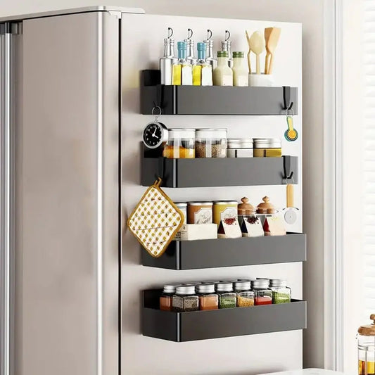 Lot de 2 Étagères Magnétiques Réglables – Organiseur de Cuisine & Épices