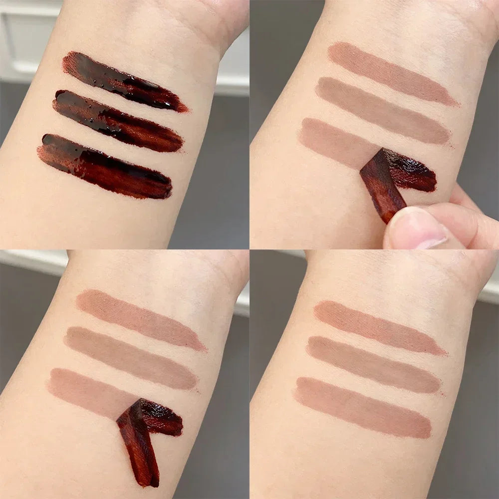 Crayon à lèvres imperméable Peel Off Tattoo Lipgloss Imperméable Longue durée Teinte pour les lèvres mates Contour brun Tear-off Lèvres Tache Cosmétique