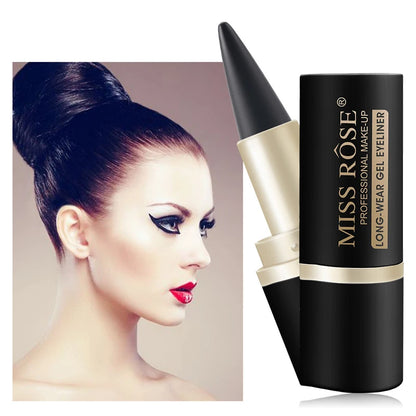 Eyeliner imperméable à séchage rapide, mat à extrémité unique noir solide.