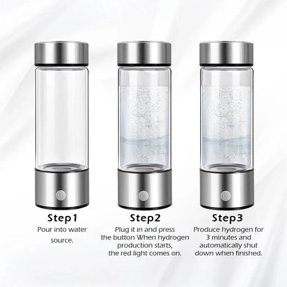 420ml bouteille d'eau riche en hydrogène portable rechargeable USB.