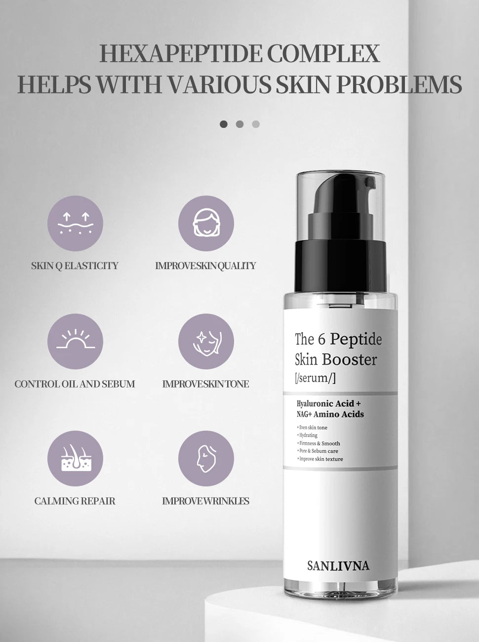 6 Peptide Essence L'ensemble de soins de la peau rafraîchissant.