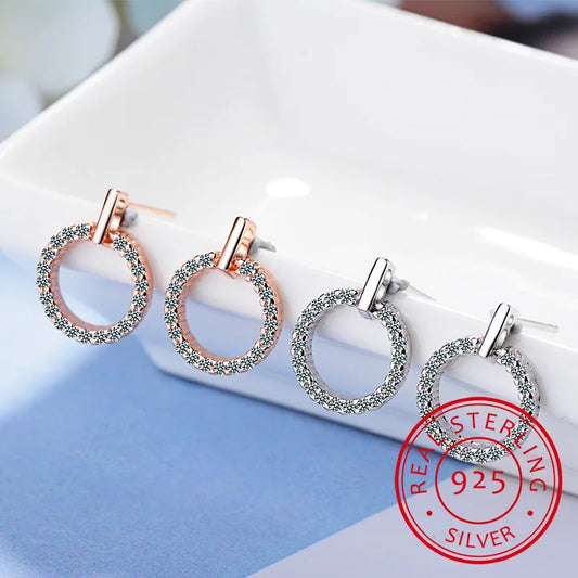 Boucles d'oreilles en argent sterling 925 avec zircons CZ