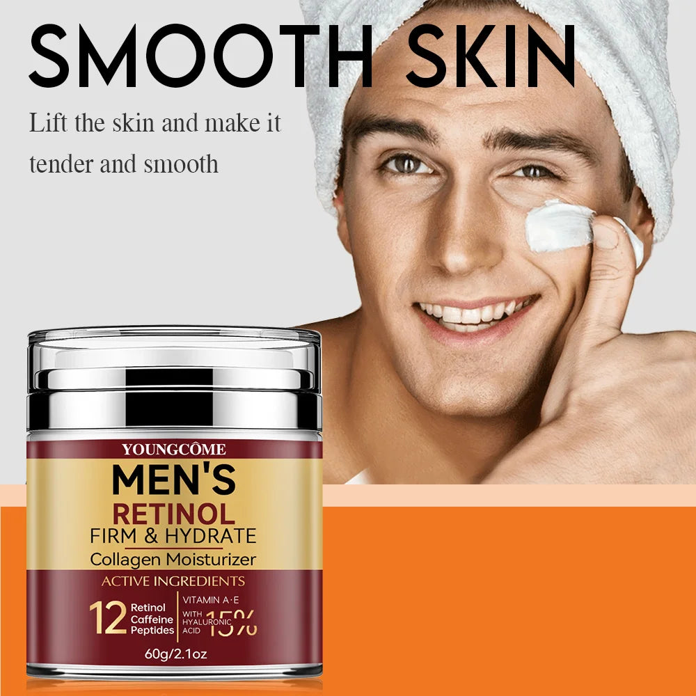 Crème Visage Raffermissante pour Hommes – Rétinol, Collagène & Éclat