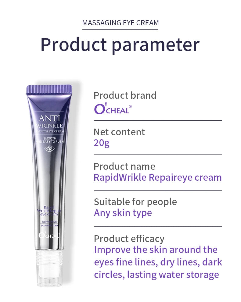 O'CHEAL – Crème Contour des Yeux avec Applicateur Roller Massant