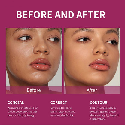 USHAS 12 couleurs tête d'éponge rotative fond de teint liquide anti-correcteur longue durée liquide n'enlève pas le maquillage correcteur imperméable