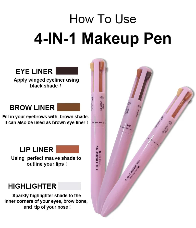 Crayon à sourcils 4 en 1, eye-liner, waterproof, longue tenue.