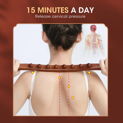 Gua Sha Massage Stick Back Dragage Méridiens Grattage Acupression 8/20 Perles Muscle carbonisé Rouleau de massage corporel relaxant