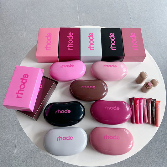 Sac de  portable en silicone avec miroir, rouge à lèvres, blush, hydratant, brillant à lèvres