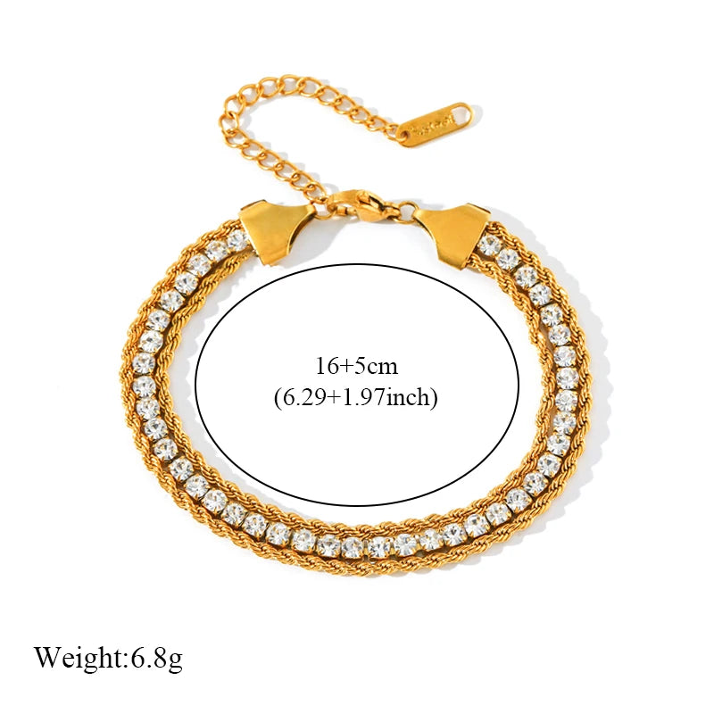 EILIECK Bracelet Torsadé en Acier Inoxydable 316L – Plaqué Or 18K, Étanche & Tendance Femme