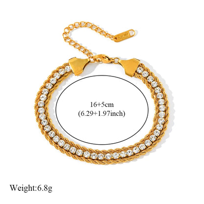 EILIECK Bracelet Torsadé en Acier Inoxydable 316L – Plaqué Or 18K, Étanche & Tendance Femme