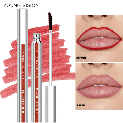 YOUNG VISION Tear-Off Lip Liner Peel-Off Lip Liner Matte Smudge-Free Hook & Loop Lip Pencil Crayon de maquillage 3 couleurs