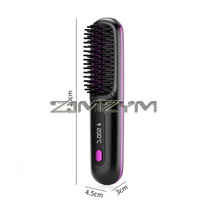 Lisseur à cheveux sans fil Lisseur à cheveux plats portable avec écran LCD Affichage numérique Outil de coiffure pour cheveux raides et bouclés
