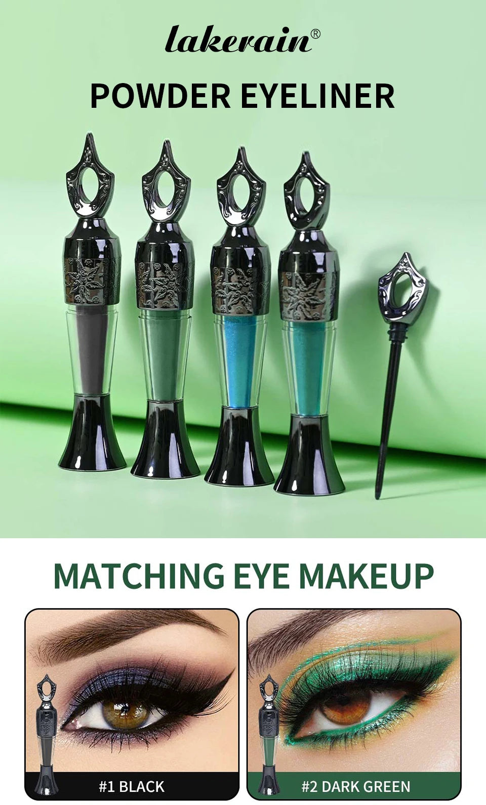 4Colors Etro Bottle Powder Eyeliner Mineral Powder Eye Liner Stick Imperméable Longue Durée Noir Kohl.