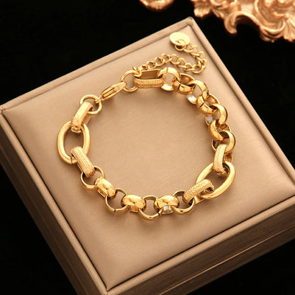 EILIECK Bracelet Torsadé en Acier Inoxydable 316L – Plaqué Or 18K, Étanche & Tendance Femme
