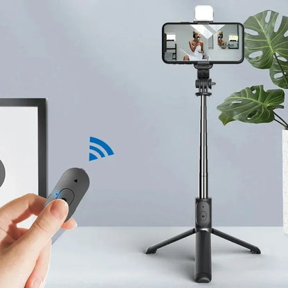360 Rotate Mobile Phone Holder Selfie Stick Tripod Outdoor Photography Vlog Video Recording with Wireless Remote For Smart phone