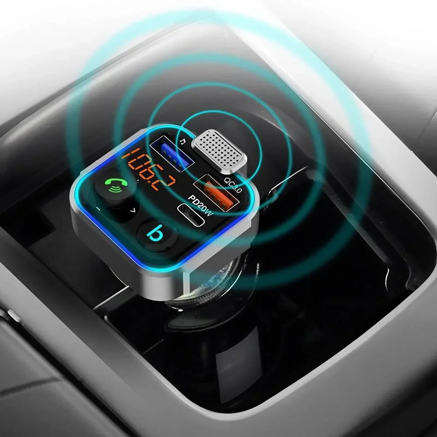 Chargeur de voiture rétractable 4 en 1 Chargeur de voiture à charge rapide avec câble USB de type C et 2 ports de charge de type C, chargeur de voiture universel