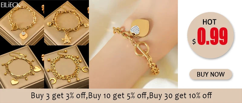 EILIECK Bracelet Torsadé en Acier Inoxydable 316L – Plaqué Or 18K, Étanche & Tendance Femme