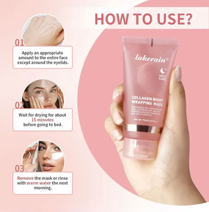 Masque de collagène de nuit Rajeunissement Hydratant Éclaircissant Masque facial coréen pour Rendre la peau éclatante.