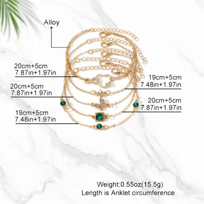 Ensemble de bracelets d'inspiration vintage de 5 pièces avec strass étincelants - Infinity & Geometric Designs, parfait.