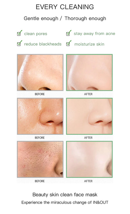 40g Face Clean Mask Green Tea/Rose Extract Cleansing Stick Deep Moisturizing Shrink Pores Blackhead Film Smear Oil Control Mask