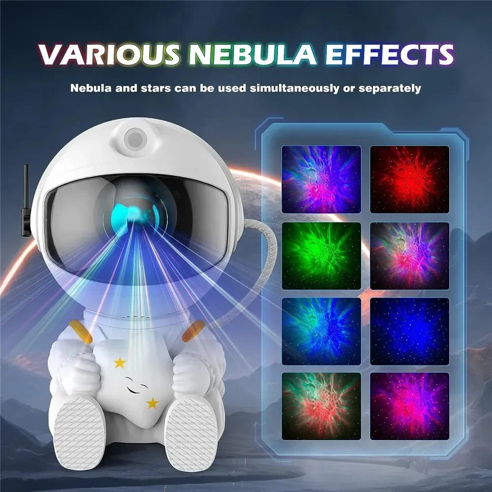 Projecteur d'étoiles Galaxy Night Light Astronaute Space Projector Starry Nebula Ceiling LED Lamp for Bedroom Home Decorative kids gift