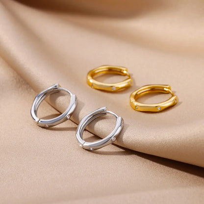 Boucles d'oreilles rondes élégantes pour femmes créoles en acier inoxydable de luxe Vintage Wedding Engagement Aesthetic Jewerly aretes