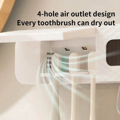 1 porte-brosse à dents intelligent, porte-brosse à dents intelligent à 3 emplacements, distributeur de dentifrice, nécessités quotidiennes domestiques